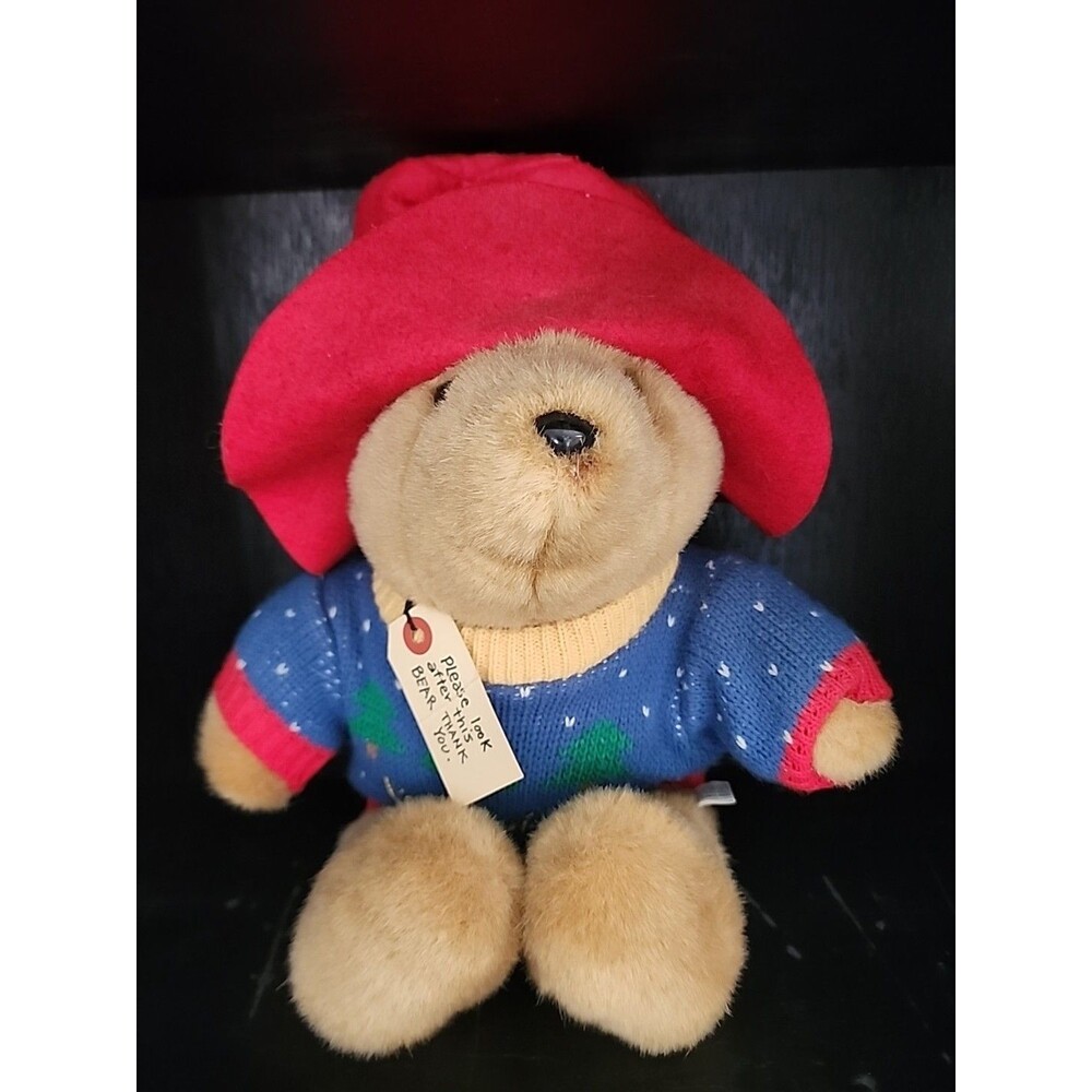 Vintage Eden Paddington Bear With Christmas Sweater 16" Tall  Extremely Clean